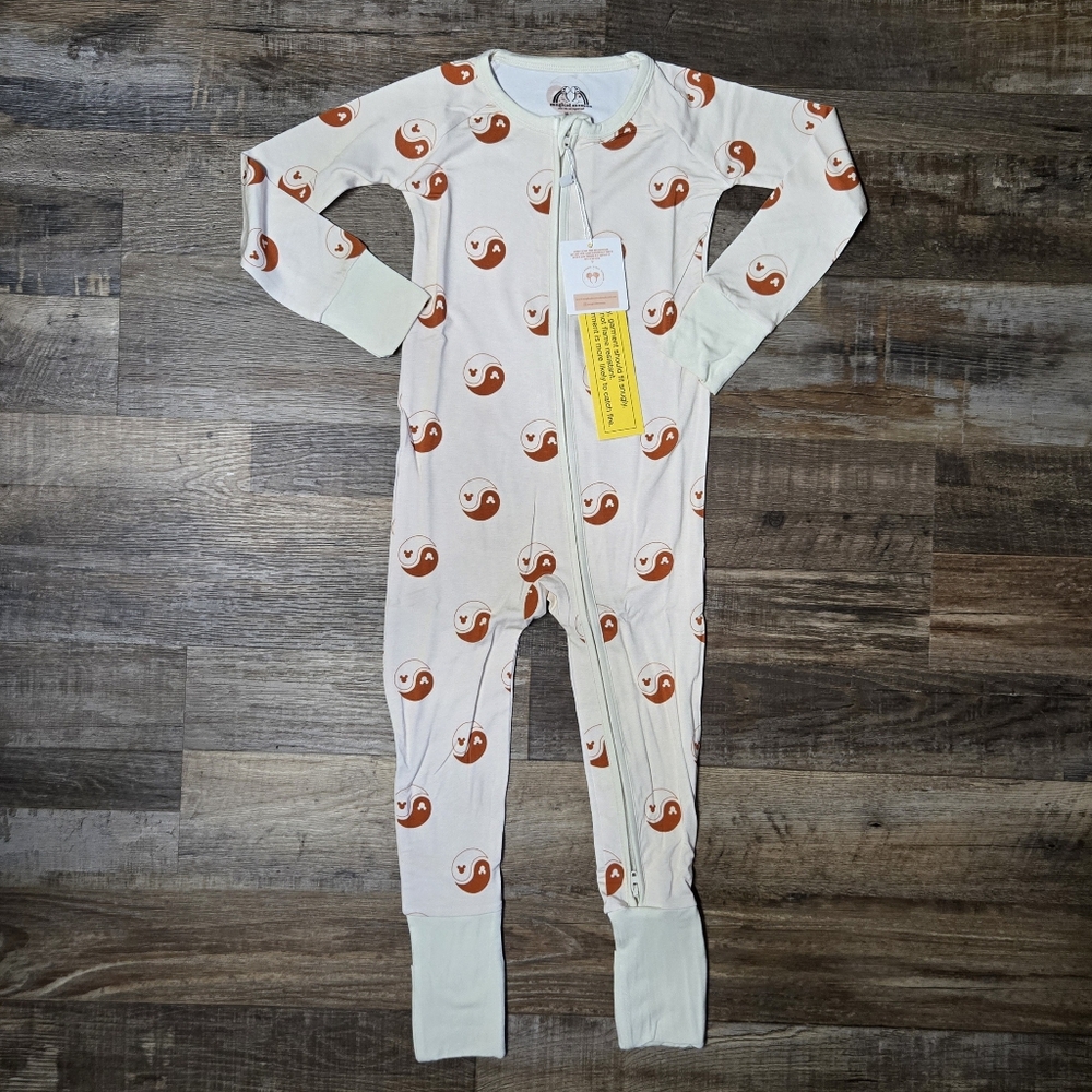 Magical Mamas Disney Mickey Copper Red Ying Yang Zipper Pajamas